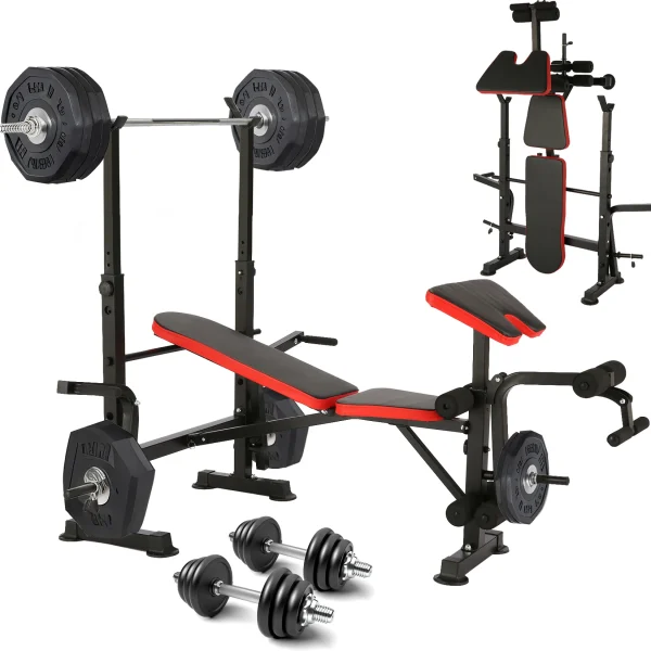 660lb 6 In 1Bench Press Set With Squat Rack
