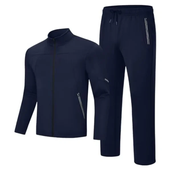 2 Pcs Men's Fleece Athletic Sweatsuits Sets
