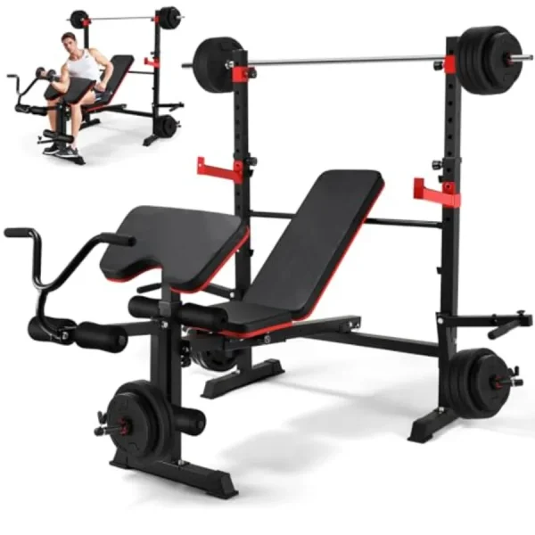 900 LBS 6-in-1 Adjustable Weight Bench Set