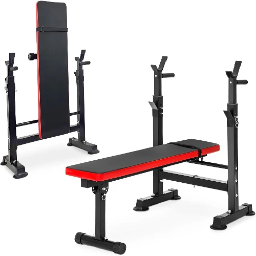 400lb Foldable Weight Bench with Squat Rack