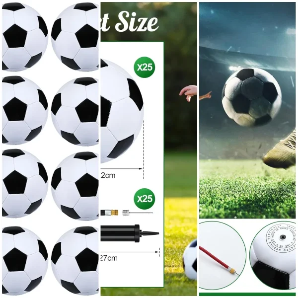 Deflated Soccer Balls Size 5 Bulk with Pump Needle