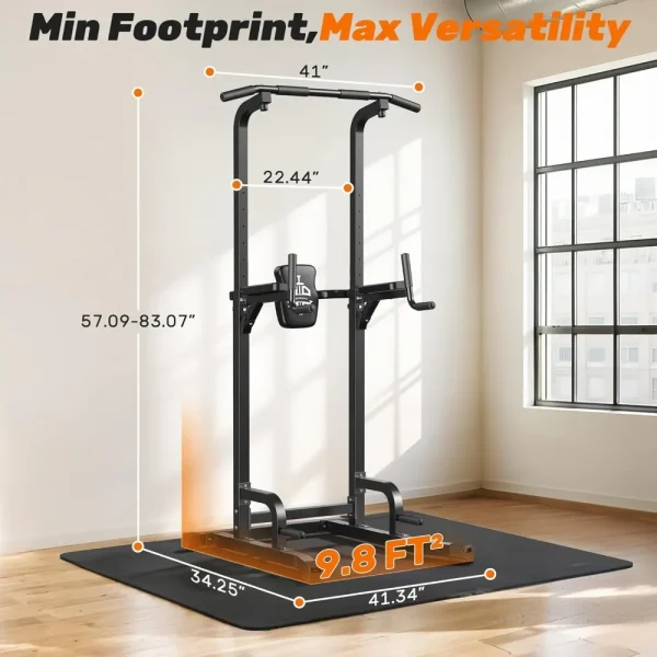 Power Tower 450LBS Stable Pull Up Dip Station